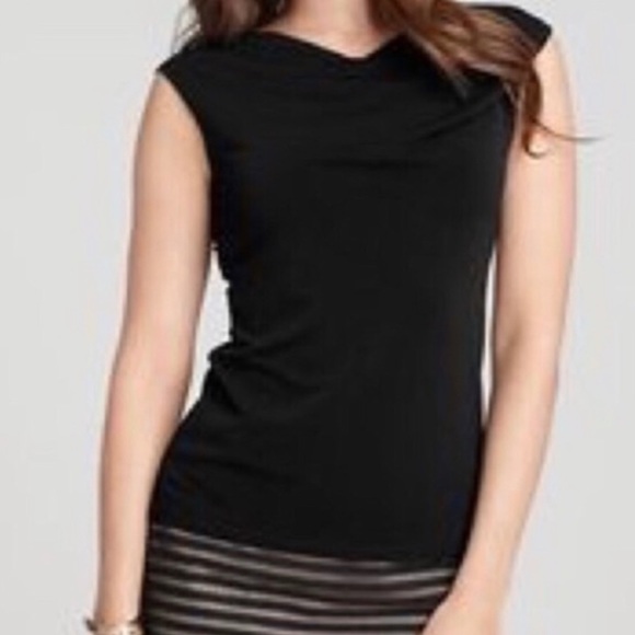 ANN TAYLOR PETITE DRAPED SHALLOW V-NECK TOP - Picture 1 of 7